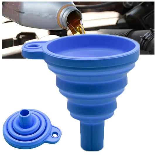 Engine Funnel Car Universal Silicone Liquid Funnel Washer Fluid Change Foldable Portable Auto Engine Oil Petrol Change Funnel - shift - knoobs