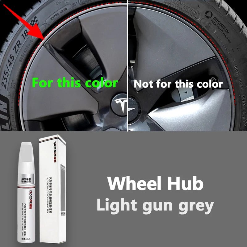 For Tesla car wheel scratches repair pen Matte black dark gun gray silver black multiple colors - shift - knoobs