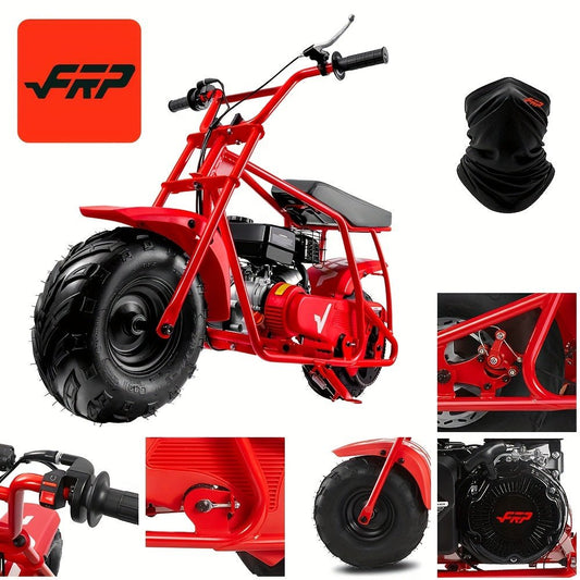 FRP GMB100 Mini Bike, 99CC 4 - Stroke Mini Bikes for Adults, Gas Powered Mini Dirt Bike, Off - Road Motorcycle W/Neck Gaiter, Weight Support Up to 220 LBS 20mph - shift - knoobs
