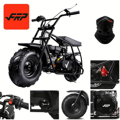 FRP GMB100 Mini Bike, 99CC 4 - Stroke Mini Bikes for Adults, Gas Powered Mini Dirt Bike, Off - Road Motorcycle W/Neck Gaiter, Weight Support Up to 220 LBS 20mph - shift - knoobs