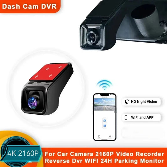 HD 4K 2160P WiFi Car DVR Dash Cam Camera 2K 1600P 1080P 24H Parking Monitor APP Control Car Driving Video Recorder for all cars - shift - knoobs