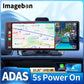 Imagebon 10.26" 4K ADAS Wireless CarPlay & Android Auto Dash Cam Night Vision 24h Park Monitoring Loop Recording GPS FM Car DVR - shift - knoobs