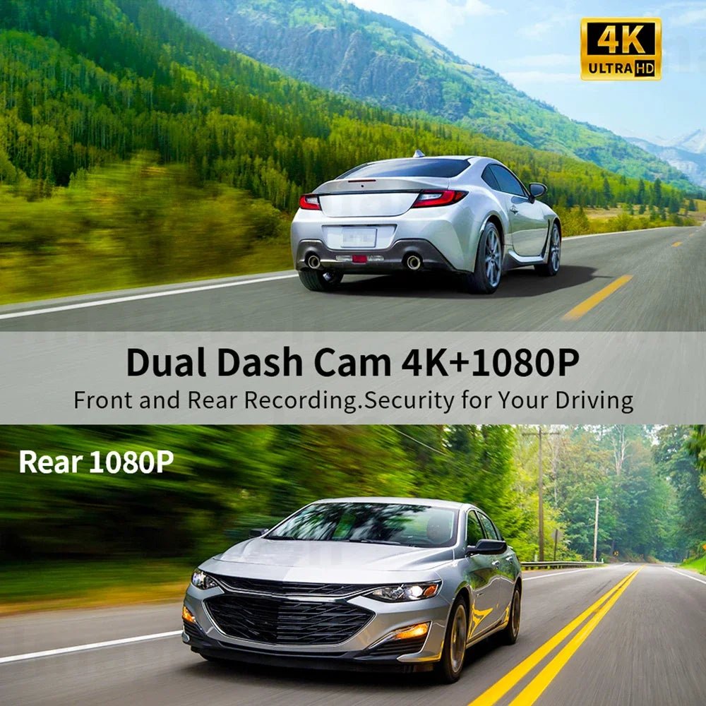 Imagebon 10.26" 4K ADAS Wireless CarPlay & Android Auto Dash Cam Night Vision 24h Park Monitoring Loop Recording GPS FM Car DVR - shift - knoobs