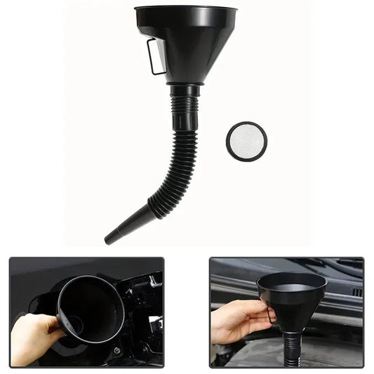 Multi functional car fuel funnel portable refueling funnel for cars and motorcycles, long nozzle, large diameter refueling parts - shift - knoobs