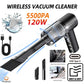 PCMOS 1PC Wireless Vacuum Cleaner Dual Use for Home and Car 120W High Power Powerful Vacuum Cleaner Black - shift - knoobs