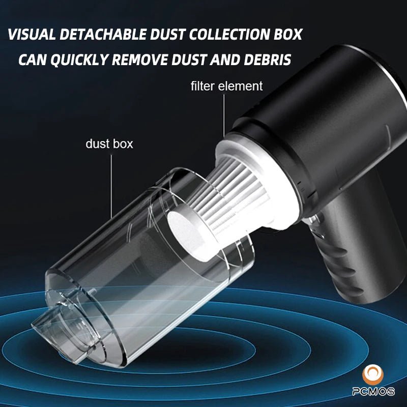PCMOS 1PC Wireless Vacuum Cleaner Dual Use for Home and Car 120W High Power Powerful Vacuum Cleaner Black - shift - knoobs