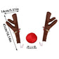 Reindeer Decoration Elk Antler Car Vehicle Nose Horn Costume Decor Set Rudolph Christmas Reindeer Antlers Red Nose Ornaments 1PC - shift - knoobs