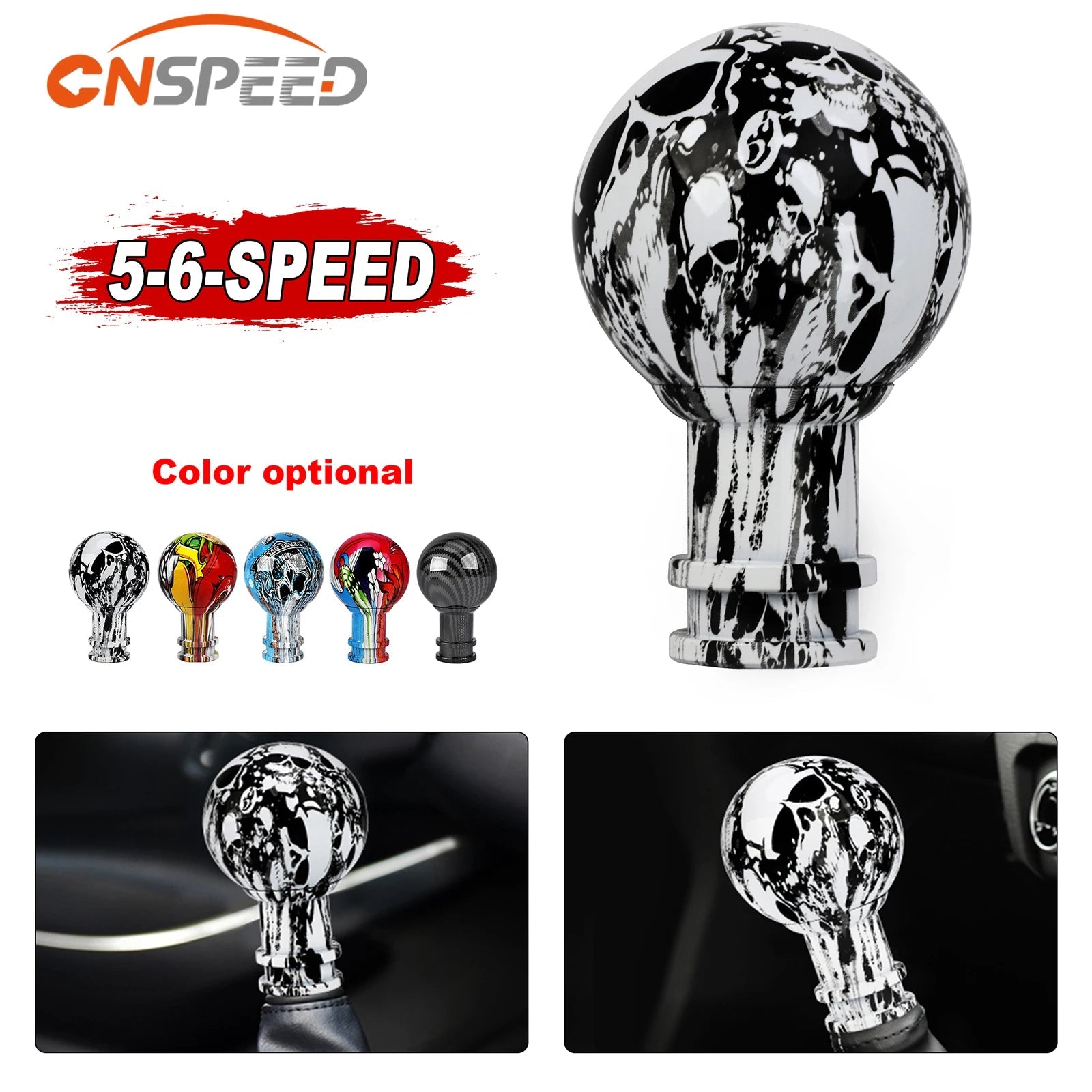 Universal 5/6 Speed Car Gear Shift Knob For Manual Transmission Gear Level Knob Shift Lever M8 M10 M12 Graffiti Style - shift - knoobs