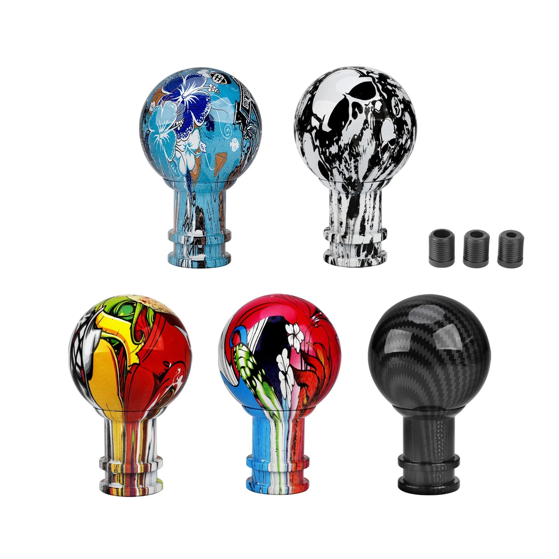 Universal 5/6 Speed Car Gear Shift Knob For Manual Transmission Gear Level Knob Shift Lever M8 M10 M12 Graffiti Style - shift - knoobs